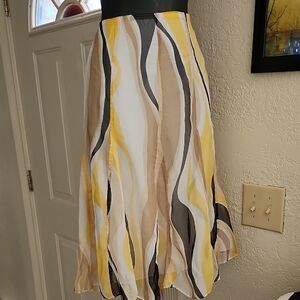 Cato Yellow and Black A-Line Skirt